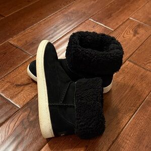 UGG Black Suede Shearling-Lined Boots